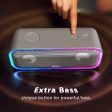 DOSS Bluetooth Speaker, Soundbox Pro+ Wireless Bluetooth Speaker with 24W Impressive Sound, Booming Bass, IPX6 Waterproof, 15Hrs Playtime, Wireless Stereo Pairing, Mixed Colors Lights, 66 FT- Grey Online