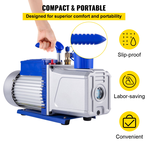 Vacuum Pump 12CFM 1HP Vane Vacuum Pump Two Stage 3 x 10-1 Pa Ultimate HVAC Rotary Auto AC Refrigerant Vacuum Pump, for Automobile Reparation Vacuum Evacuation on Sale