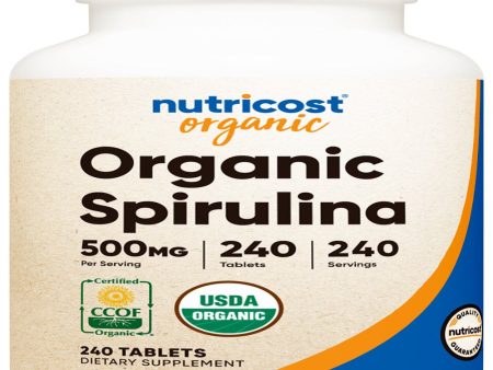 Nutricost Organic Spirulina 500Mg, 240 Tablets - Gluten Free, Non-Gmo, Supplement Supply