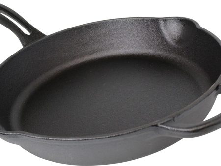 10  Pre-Seasoned Ready to Use round Cast Iron Skillet with Helper Handle, Black Online Sale