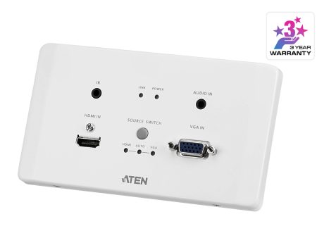 Aten HDMI & VGA HDBaseT Transmitter with EU Wall Plate   PoH (4K@100m) (HDBaseT Class A) (PoH PD) -VE2812AEUT (1 Year Manufacture Local Warranty In Singapore) Hot on Sale