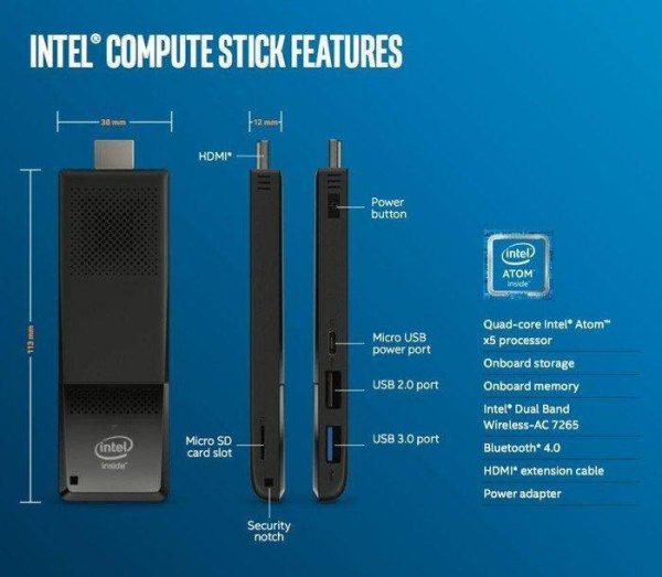 Intel Compute Stick BOXSTK1AW32SC (1 Year Manufacture Local Warranty In Singapore) -EOL Online