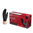 X3 Black Nitrile Disposable Industrial-Grade Gloves 3 Mil, Latex and Powder-Free, Food-Safe, Non-Sterile, Lightly-Textured on Sale