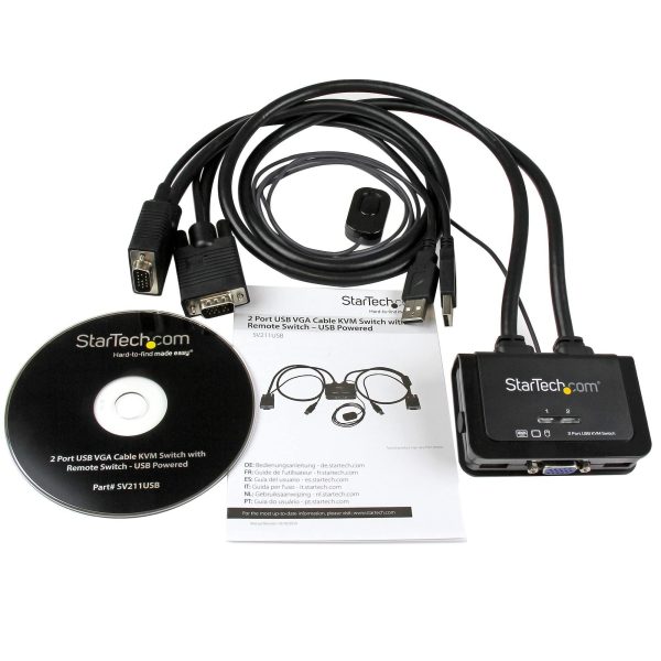 StarTech 2 Port USB VGA Cable KVM Switch - USB Powered with Remote Switch SV211USB (2 Years Manufacture Local Warranty In Singapore) For Cheap