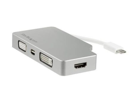 Startech USB C Multiport Video Adapter with HDMI, VGA, Mini DisplayPort or DVI - USB Type C Monitor Adapter to HDMI 1.4 or mDP 1.2 (4K) - VGA or DVI (1080p) - Silver Aluminum CDPVGDVHDMDP (3 Years Manufacture Local Warranty In Singapore)-EOL Online Sale