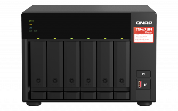 QNAP 6-bay NAS, AMD Ryzen V1000 series V1500B 4C 8T 2.2GHz, 8GB  (QN-TS-673A-8G) (3 Years Manufacture Local Warranty In Singapore) For Discount