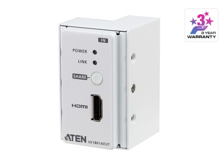 Aten HDMI HDBaseT-Lite Transmitter with EU Wall Plate   PoH (PoH PD) -VE1801AEUT (3 Year Manufacture Local Warranty In Singapore) For Cheap