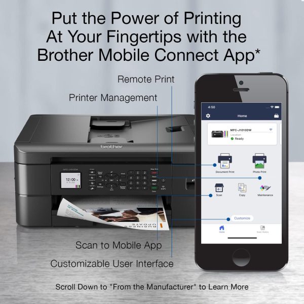 Brother MFC-J1010DW Wireless Color Inkjet All-in-One Printer with Mobile Device and Duplex Printing For Sale