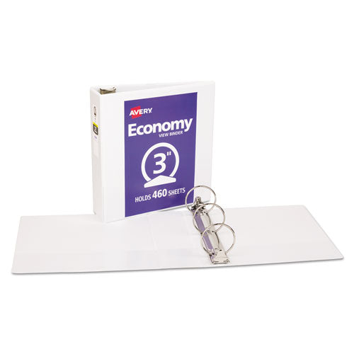 Avery AVE05741 Economy Vinyl Round Ring View 3-Ring Binders, 3 Capacity, White, (12 Pack) Online Hot Sale