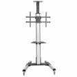 Startech.Com TV CART - PORTABLE TV STAND - FOR 32IN TO 70IN TVS - ONE-TOUCH HEIGHT ADJUSTMENT - AV CART - MOBILE TV STAND - VESA TV STAND - ROLLING TV CART WITH WHEELS - FLAT-SCREEN TV CART  STNDMTV70   (5 Years Manufacture Local Warranty In Singapore) For Sale