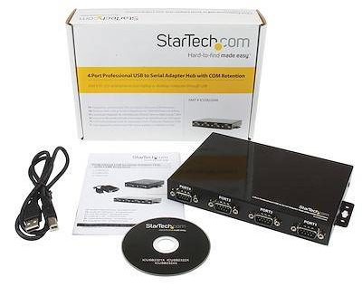 StarTech 4 Port Wall Mountable USB to Serial Adapter Hub with COM Retention ICUSB2324X (2 Years Manufacture Local Warranty In Singapore)- EOL on Sale