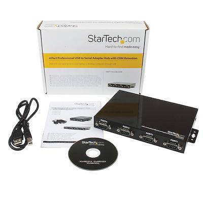 StarTech 4 Port Wall Mountable USB to Serial Adapter Hub with COM Retention ICUSB2324X (2 Years Manufacture Local Warranty In Singapore)- EOL on Sale