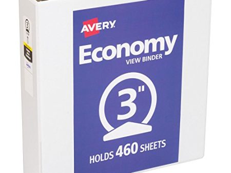 Avery AVE05741 Economy Vinyl Round Ring View 3-Ring Binders, 3 Capacity, White, (12 Pack) Online Hot Sale