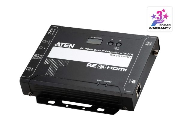 Aten 4K HDMI over IP Transmitter with PoE  -VE8952T (3 Year Manufacture Local Warranty In Singapore) on Sale