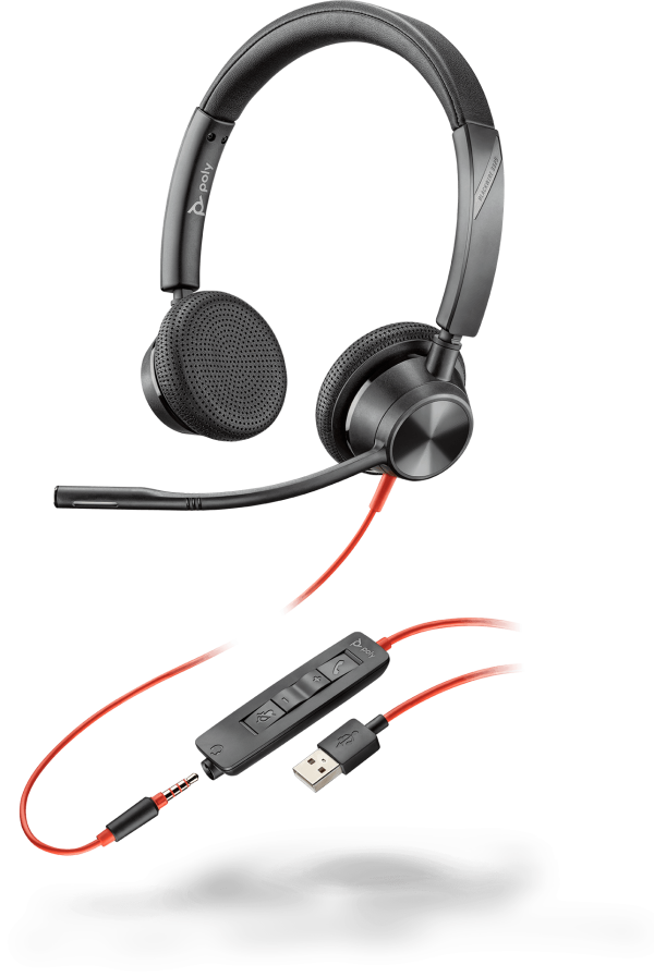 Poly (Plantronics) Blackwire 3325 USB Headset (2 Years Manufacture Local Warranty In Singapore)- While Stock Last For Discount