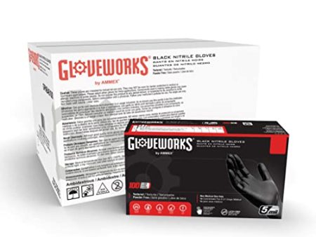 GLOVEWORKS Industrial Black 5 MIL Nitrile Disposable Gloves Sale