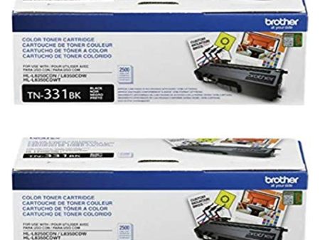 Brother TN-331BK (TN331BK) Black Toner Cartridge Black 2-Pack For Discount