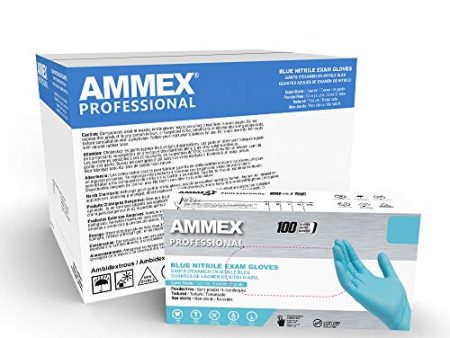 AMMEX Blue Nitrile Disposable Exam Gloves, 3 Mil, Large, Case of 1000 Latex & Powder Free, Food-Safe, Textured, Non-Sterile Online Hot Sale