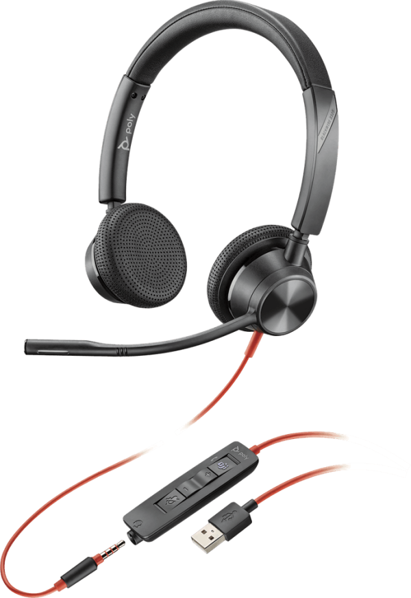 Poly (Plantronics) Blackwire 3325 USB Headset (2 Years Manufacture Local Warranty In Singapore)- While Stock Last For Discount