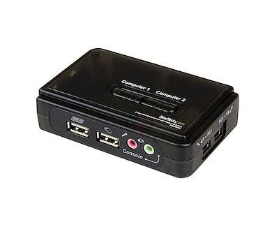 Startech.Com 2 PORT BLACK USB KVM SWITCH KIT WITH AUDIO AND CABLES - DUAL PORT DESKTOP USB VGA KVM SWITCH  SV211KUSB (2 Years Manufacture Local Warranty In Singapore) For Cheap