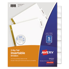 (6 Pack Value Bundle) AVE11122 WorkSaver Big Tab Dividers, Clear Tabs, 5-Tab, Letter, White For Discount