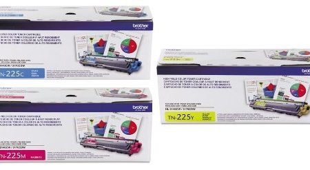 Genuine Brother TN225 (TN-225) High Yield Color (C M Y) Toner Cartridge 3-Pack Cheap