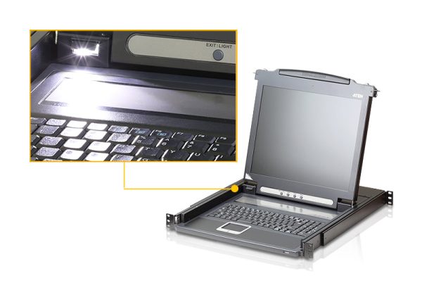 Aten Single Rail LCD Console (PS 2-USB, VGA)- CL1000N (1 Year Manufacture Local Warranty In Singapore) Online Hot Sale